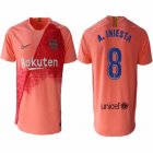 2018-2019 Barcelona Thailand version #8 A.INIESTA pink soccer jersey away