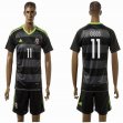 2015-2016 Wales team GIGGS #11 gray black soccer jersey away