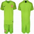 2018 World Cup Poland light green goalkeeper black soccer jersey 01