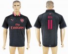 2017-2018 Arsenal #11 OZIL Europa league Thailand version black gray soccer jersey away