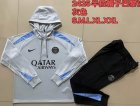 2024-2025 Paris Saint-Germain club light gray black sports Hooded Sweatshirt with Long Trousers F585