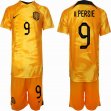 2022 World Cup Netherlands team #9 V.PERSIE orange soccer jerseys home