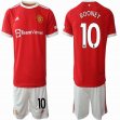 2021-2022 Manchester United club #10 ROONEY red white soccer jersey home