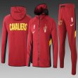 Cleveland Cavaliers red NBA Hooded Sweatshirt with long shorts