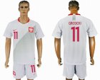 2018 world cup Poland Team #11 GROSICKI white soccer jersey home