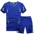 Sportswears Summer Sport Suits Men Hiking Running T-Shirts With Shorts-blue