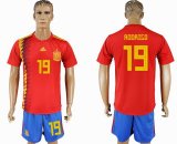 2018 World Cup Spain #19 RODRIGO red soccer jersey home