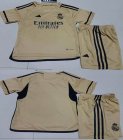 2023-2024 Real Madrid club beige kids soccer jerseys away