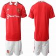 2022-2023 Manchester United club red white soccer jersey home