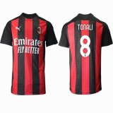 2020-2021 AC Milan club thailand version #8 TONALI red black soccer jersey home