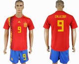 2018 World Cup Spain #9 CALLEJON red soccer jersey home