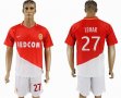 2017-2018 Monaco club #27 LEMAR white red soccer jerseys home