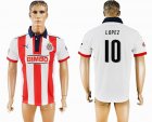 2017-2018 Guadalajara #10 LOPEZ Thailand version white red soccer jersey home