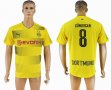 2017-2018 Dortmund thailand version #8 GUNDOGAN yellow soccer jersey home