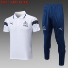 2023-2024 Marseille club White blue Polo Soccer uniforms with Long Trousers -C982