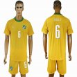 2016-2017 Ivory team BOLLY #6 yellow soccer jersey home