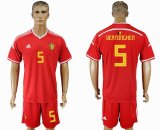 2018 World cup Belgium #5 UERTONGHEN red soccer jersey home