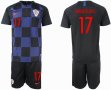 2018 World Cup Croatia team #17 MANDZUKIC black blue soccer jerseys away