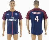 2017-2018 Paris saint germain #4 STAMBOULI Thailand version blue soccer jersey home