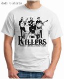 Personalized Custom white mens Dadi t-shirts with THE KILLERS logo