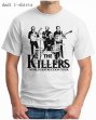 Personalized Custom white mens Dadi t-shirts with THE KILLERS logo