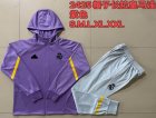 2024-2025 Real Madrid purple gray sports Hooded Sweatshirt with Long Trousers F569