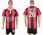 2016-2017 OGC Nice club VINCENT #26 red black soccer jersey home