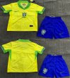 2024-2025 Brazil team yellow blue kid soccer jerseys home