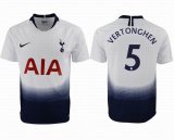 2018-2019 Tottenham thailand version #5 VERTONGHEB white soccer jersey home