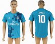 2017-2018 Real Madrid #10 JAMES Thailand version blue soccer jersey away