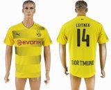 2017-2018 Dortmund thailand version #14 LEITNER yellow soccer jersey home