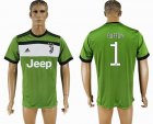 2017-23018 Juventus club #1 BUFFON thailand version green soccer jerseys away