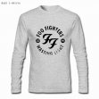 Personalized Custom Gray long sleeves mens Dadi t-shirts with FII FUGHTERS logo