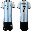 2022 World Cup Argentina #7 DEPAUL blue black soccer Jerseys home-HQ