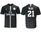 2018-2019 Paris saint germain Jordan #21 WEAH thailand version black soccer jersey away