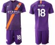 2018-2019 Manchester City club #18 DELPH purple soccer jerseys away