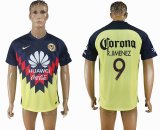 2017-2018 America club #9 R.JIMENEZ thailand version blue yellow soccer jersey home