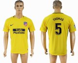 2017-2018 Atletico Madrid #5 THOMAS thailand version yellow soccer jersey away