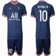 2021-2022 Paris Saint-Germain club #10 NEYMAR JR blue soccer jerseys home