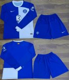 2023-2024 Atletico Madrid blue white long sleeves soccer jerseys away