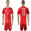 2016 Denmark national team BENDTNER #11 red soccer jerey home