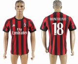 2017-2018 AC Milan thailand version #18 MONTOLIVO red soccer jersey home