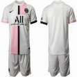 2021-2022 Paris Saint-Germain club white pink soccer jersey away