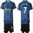 2021-2022 Manchester United club #7 CAVANI blue soccer jersey second away