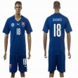 2015-2016 Slovakia team SVENTO #18 soccer jersey blue away