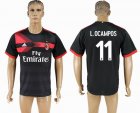 2017-2018 AC milan #11 L.OCAMPOS Thailand version black soccer jersey away