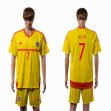 2015-2016 Wales team ALLEN #7 yellow soccer jersey away