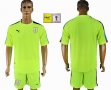 Uruguay fluorescent green goalkeeper soccer jersey FIFA World Cup and Russia 2018 patch