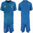 2018 World Cup Spain blue goalkeeper long sleeves soccer jersey