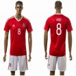 2015-2016 Wales team KING #8 red soccer jersey home